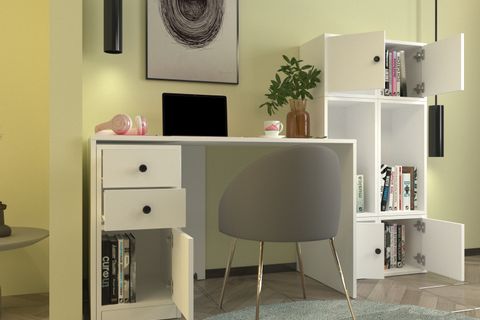 MODÜLER ÇALIŞMA MASASI, 2 KAPAKLI KİTAPLIK SETİ