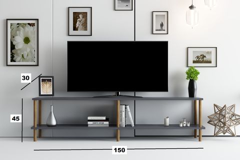 SOLE TV ÜNİTESİ, ANTRASİT, 150 CM