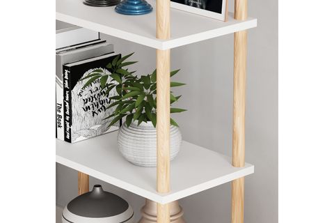 PİNA DEKORATİF KİTAPLIK, 5 RAFLI, BEYAZ