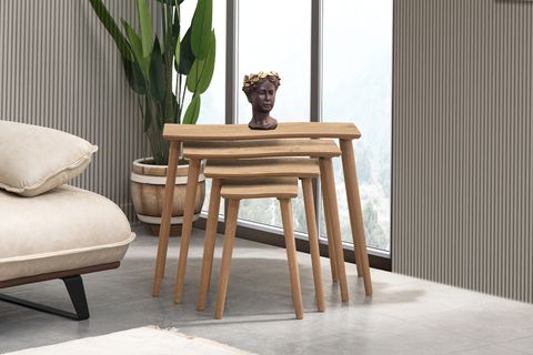 SALSA DÖRTLÜ ZİGON ORTA SEHPA SETİ, MEŞE