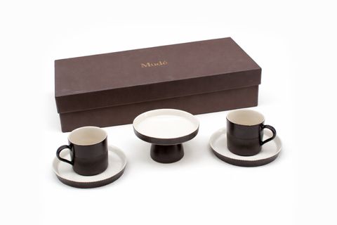 FLUTED TÜRK KAHVESİ FİNCAN SETİ, ANTRASİT
