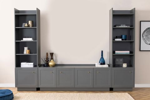 HENRY KİTAPLIKLI DOLAPLI TV SEHPASI, ANTRASİT