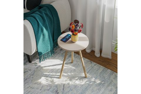 YURİ YUVARLAK YAN SEHPA, KREM