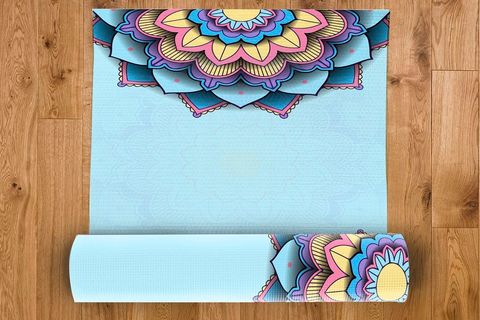 MARKAEV YOGA MATI, MANDALA DESENLİ, MAVİ, 60X175
