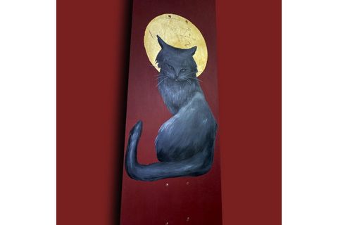 HOLY CAT KAYKAY EL YAPIMI AHŞAP DUVAR DEKORU