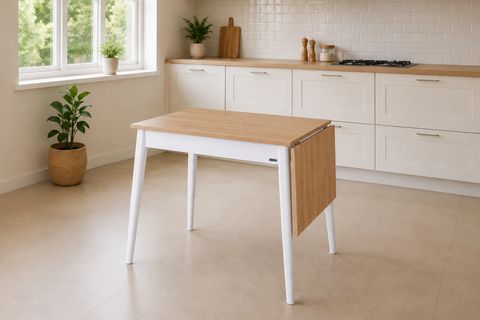 AVANOS MDF KATLANIR AHŞAP MUTFAK MASASI, 70X80 CM, NATUREL BEYAZ