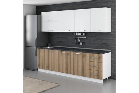 MİNAR DEFNE 260 CM MUTFAK DOLABI BEYAZ DORE 260-D1