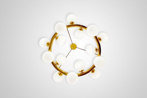 BUBBLE RİNG ONBEŞ OPAL CAMLI SARKIT AVİZE, BAL RENK KAPLAMALI