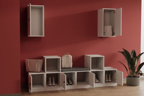 STEPORA 6 KAPAKLI PUFLU AYAKKABILIK KONSOL MODÜLER GİRİŞ HOLÜ SETİ