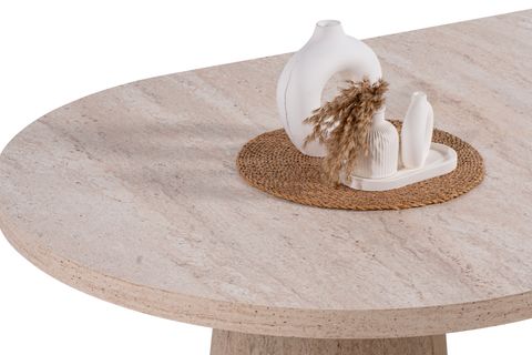 LİNG TRAVERTEN BASKI MDF YEMEK MASASI