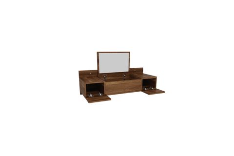 ZAKKUM RAFLI AYNALI DUVARA MONTE MAKYAJ MASASI, CEVİZ