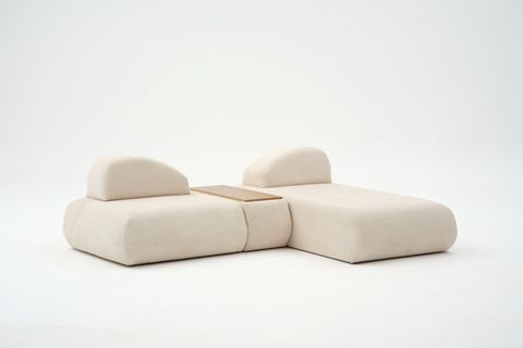 LİVA KÖŞE KOLTUK, UZANMALI SEHPALI, KREM