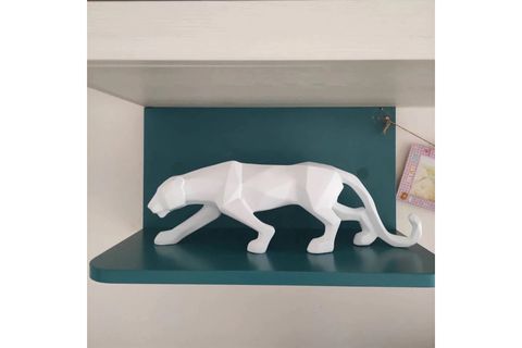 DEKORATİF BÜYÜK BOY LEOPAR BİBLO EV OFİS DEKOR BEYAZ RENK
