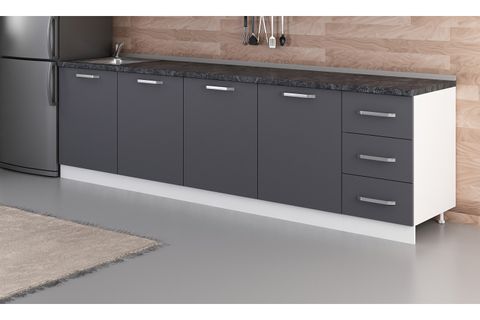 MİNAR 285 CM MUTFAK DOLABI BEYAZ ANTRASİT 285-A2-ALT MODÜL