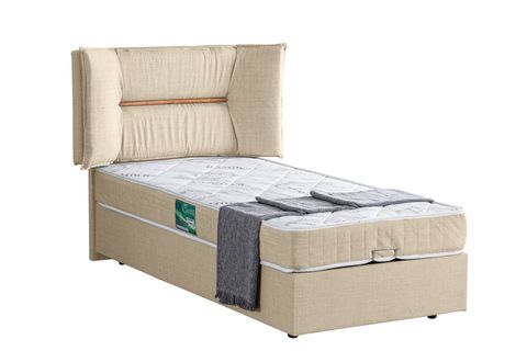 LİZBON BAZA BAŞLIK VE COMFORT YATAK SETİ, KREM, 90X200