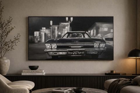 VİNTAGE CHEVROLET ORİJİNAL YAĞLI BOYA TABLO