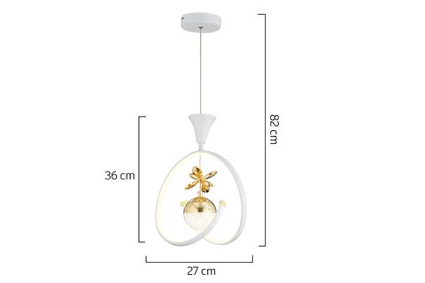 MENGÜ TEKLİ 3 RENKLİ LED AVİZE, BEYAZ GOLD