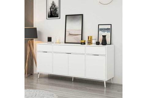ELİNA AYAKLI KONSOL, BEYAZ BEYAZ