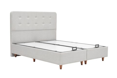 NOTTE BAZA VE BAŞLIK SETİ, AÇIK GRİ, 160X200