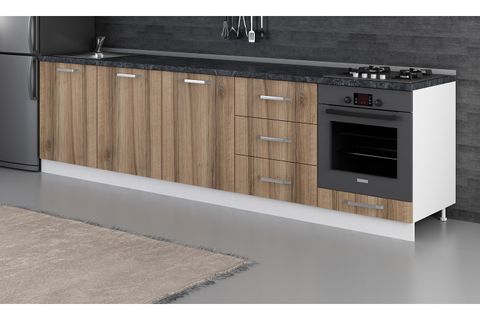 MİNAR 300 CM MUTFAK DOLABI BEYAZ DORE 300-D10-ALT MODÜL