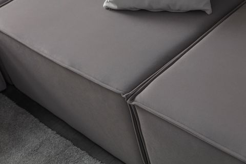 MİLLER KADİFE PUFLU ÜÇLÜ KOLTUK, VİZON