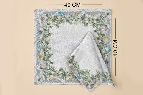 GÜMÜŞ YILBAŞI PAMUKLU DÖRT ADET PEÇETE