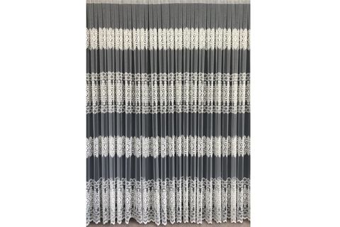 NAZA TÜL PERDE AVANGARD MODEL YOĞUN İŞLEMELİ SIRALI 1'E 2 SEYREK PİLELİ 180 CM 250X180