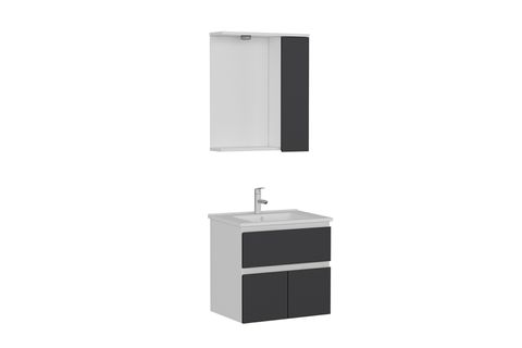 NİKA BANYO DOLABI 65CM AS2K1Ç 1K1A ETJ BEYAZ ANTRASİT