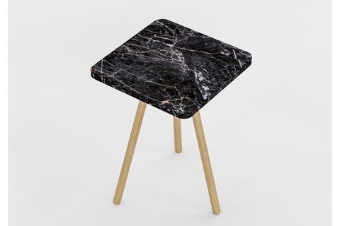 KOZİ KARE AHŞAP AYAKLI YAN SEHPA, SİYAH