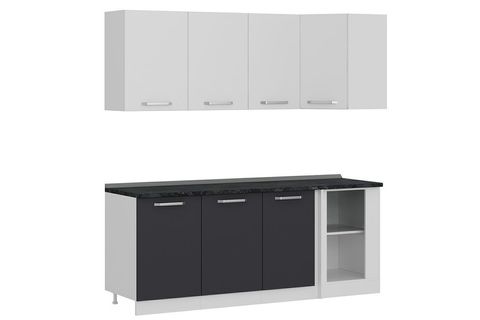 MİNAR 205CM KÖŞE MUTFAK DOLABI BEYAZ ANTRASİT K205A1