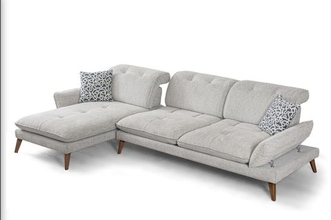COSY KÖŞE KOLTUK, AHŞAP AYAK, SOL KÖŞE, AÇIK GRİ