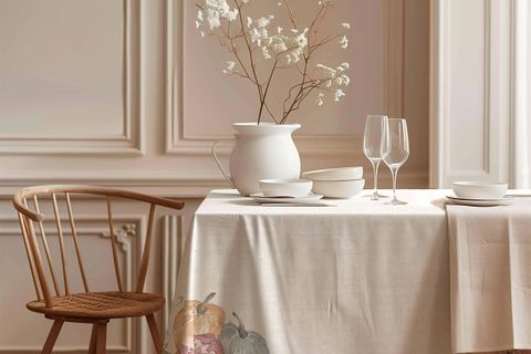 RENKLİ BALKABAĞI PAMUK MASA ÖRTÜSÜ, 150X250 CM