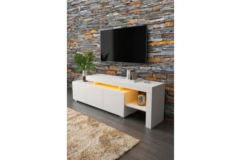 LUMA LED IŞIKLI TV ÜNİTESİ, BEYAZ, 160 CM