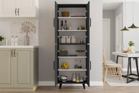 EREN ÇOK AMAÇLI DOLAP, ANTRASİT, 6 RAFLI