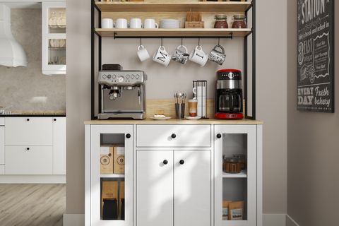 LUMERA KAHVE KÖŞESİ AİRFRY DOLABI, 4 KAPAKLI 1 ÇEKMECELİ, SİYAH