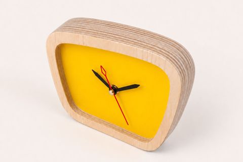 WOODESK TEMPUS AHŞAP ÖZEL TASARIM MASA SAATİ, SARI