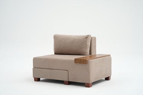 PERENNA YATAKLI TEKLİ KOLTUK, ŞÖNİL, CAPPUCCİNO, SAĞ