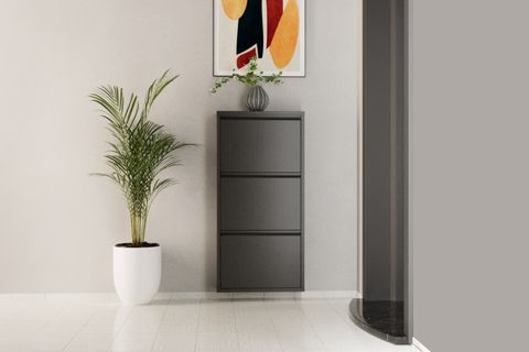 LİNEA METAL AYAKKABILIK, ANTRASİT, 3 KAPAKLI