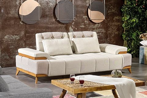 KYBELE ÜÇLÜ KOLTUK KREM