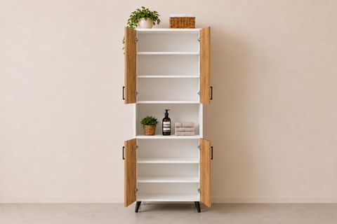 LİSTRA 4 KAPAKLI ÇOK AMAÇLI DOLAP, ÇAM BEYAZ, 170,8 CM