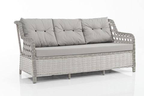 EREN RATTAN PUFLU 3+1+1 BAHÇE BALKON TAKIMI, GRİ