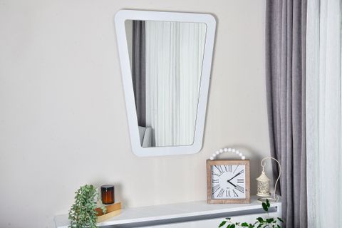 DFN WOOD ATRİA DEKORATİF KONSOL AYNASI, BEYAZ, 80X60
