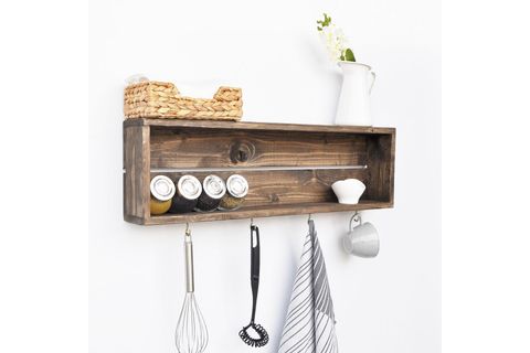 OTTOIDEA • DOĞAL AHŞAP % 100 EL YAPIMI  MUTFAK RAFI + COFFEE STATION / CEVİZ