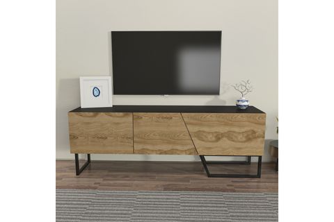 DECOROTİKA PARLA TV UNİTESİ SİYAH-UD SİYAH DEMİR