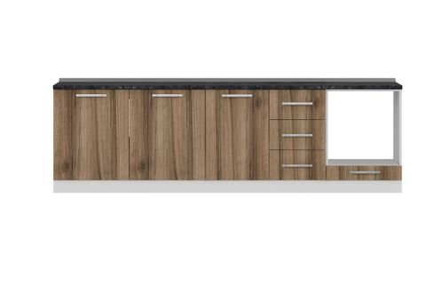 MİNAR 275 CM MUTFAK DOLABI BEYAZ DORE 275-D6-ALT MODÜL
