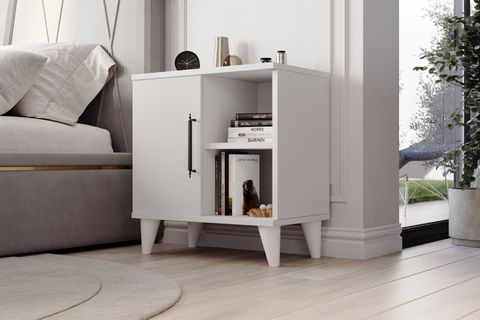 ROSE KOMODİN, MAT BEYAZ, 3 BÖLMELİ