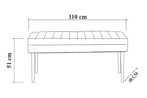 VİNA KUMAŞLI SANDIKLI BENCH, CEVİZ LACİVERT 1048