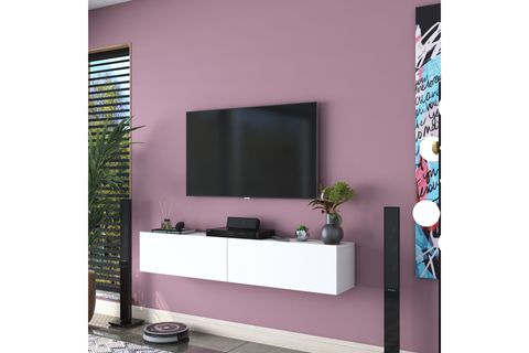 RANİ AA125 DUVARA MONTE TV ÜNİTESİ, 2 KAPAKLI, BEYAZ