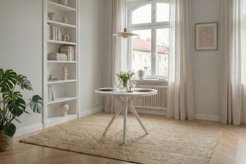 BELLE YUVARLAK MUTFAK MASA TAKIMI, BEYAZ LAKE MAT, 90 CM