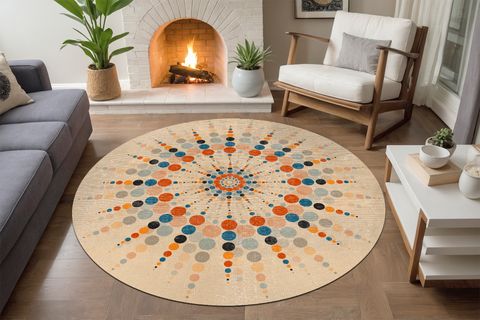 AİDA HOME RİENES YUVARLAK SALON HALISI, 200X200
